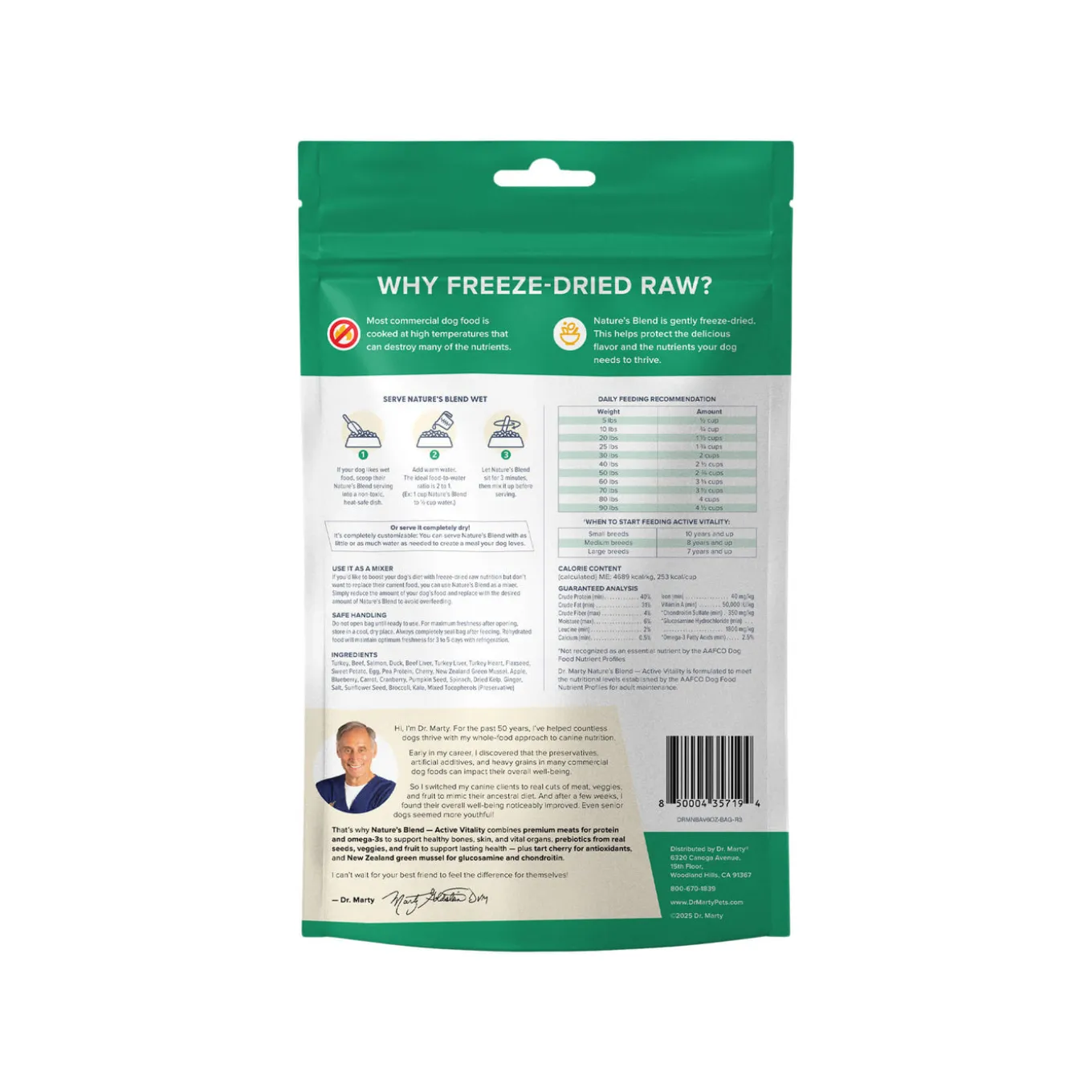 Dr. Marty Nature’s Blend Active Vitality Freeze Dried Dog Food