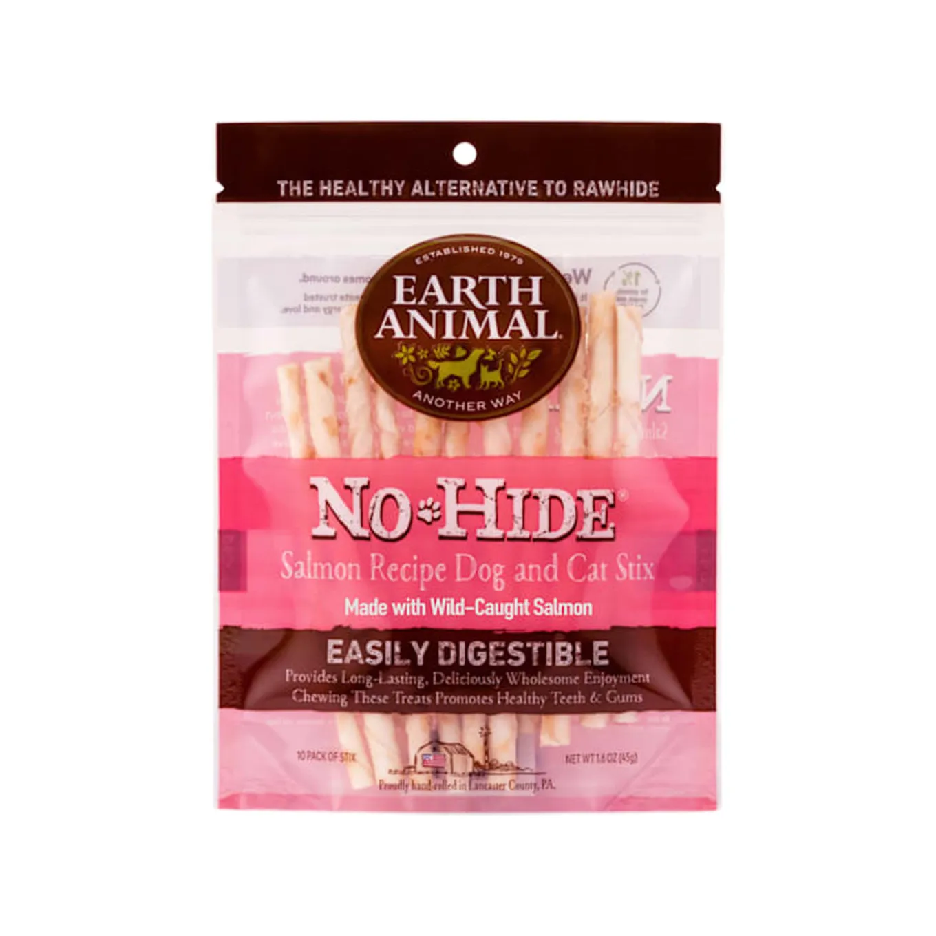 Earth Animal No-Hide Easily Digestible Rawhide Alternative Dog & Cat Stix Chews