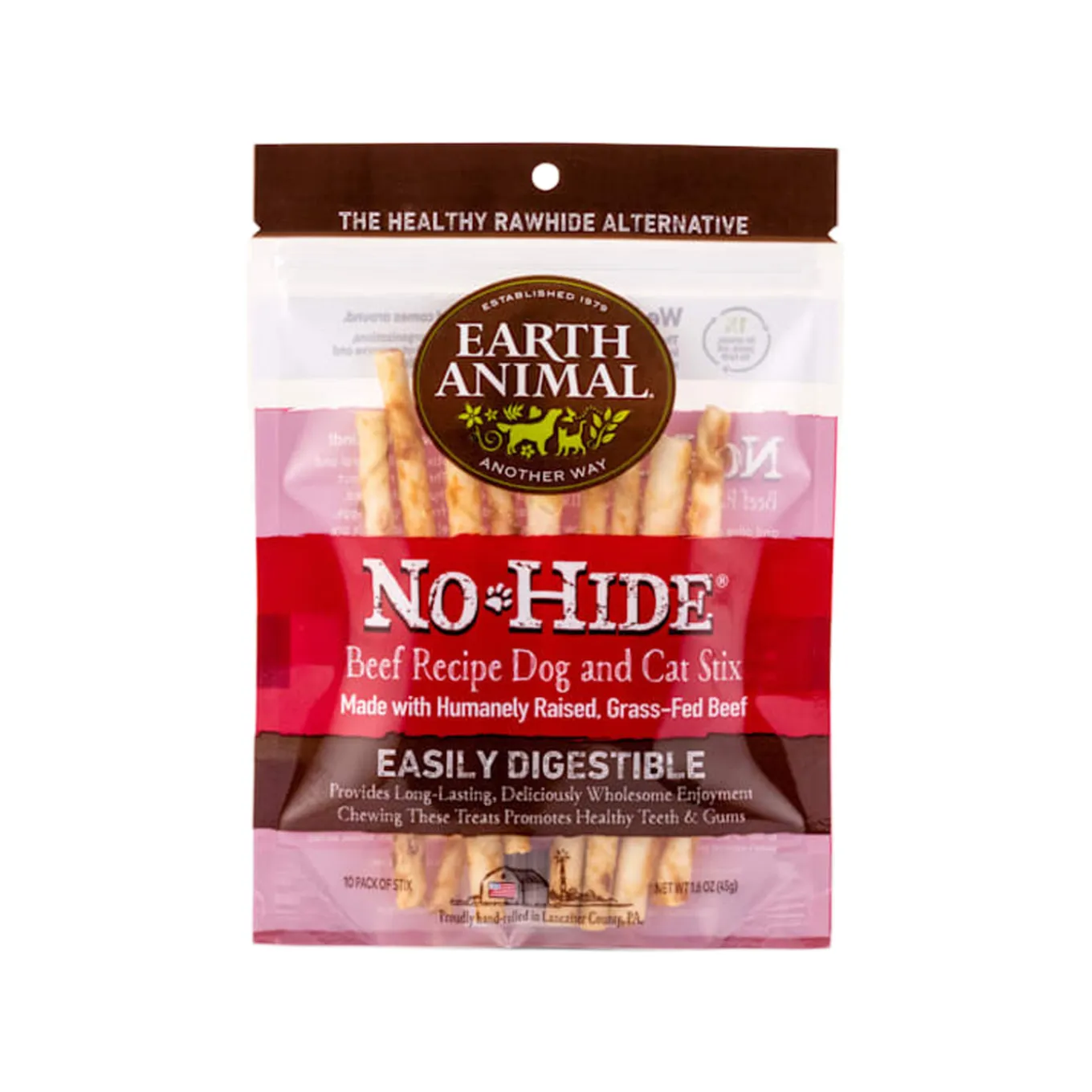 Earth Animal No-Hide Easily Digestible Rawhide Alternative Dog & Cat Stix Chews