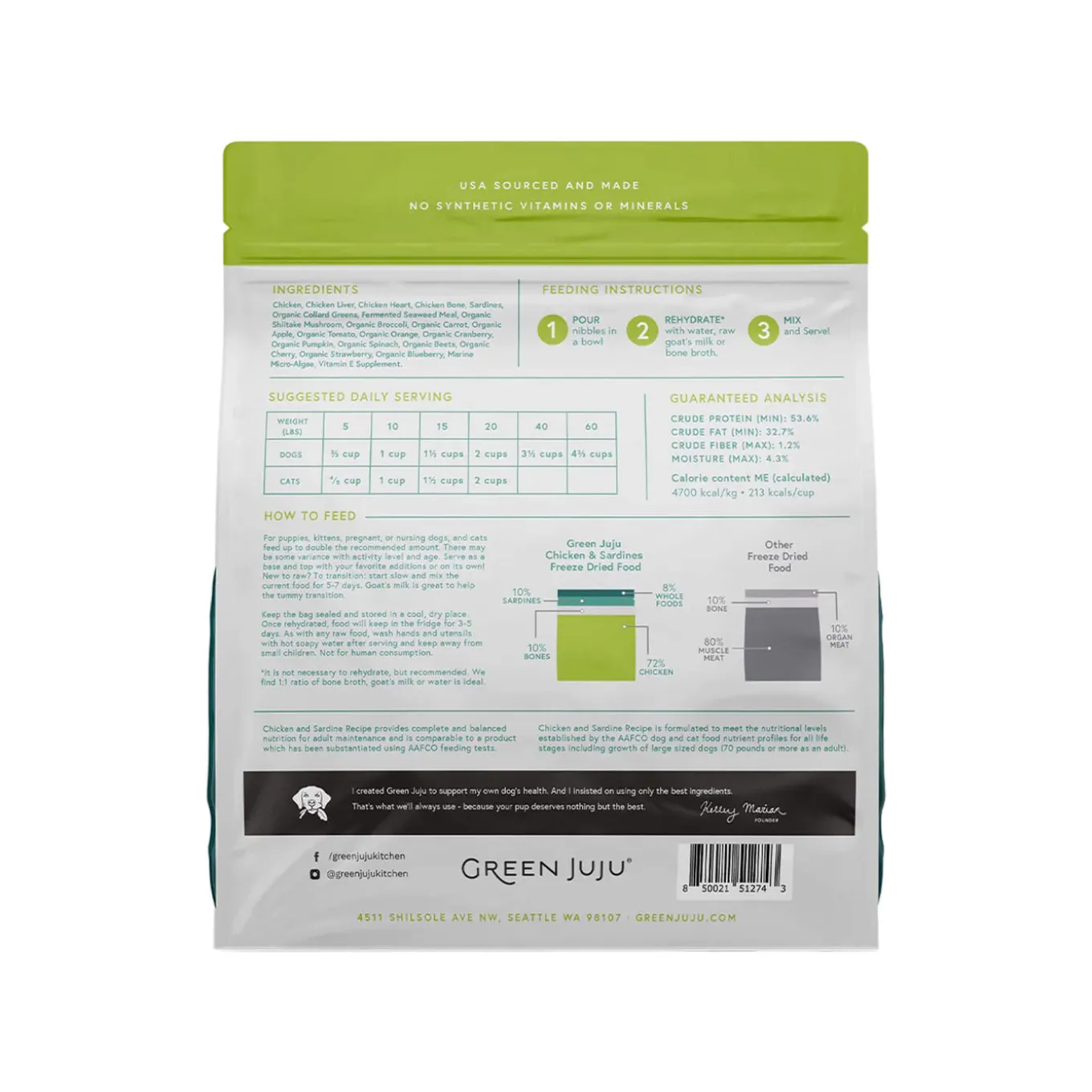 Green Juju Extras Dual Protein Freeze Dried Food for Dogs & Cats