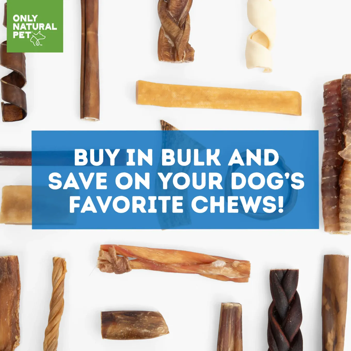 Only Natural Pet Braided Bully Sticks for Dogs