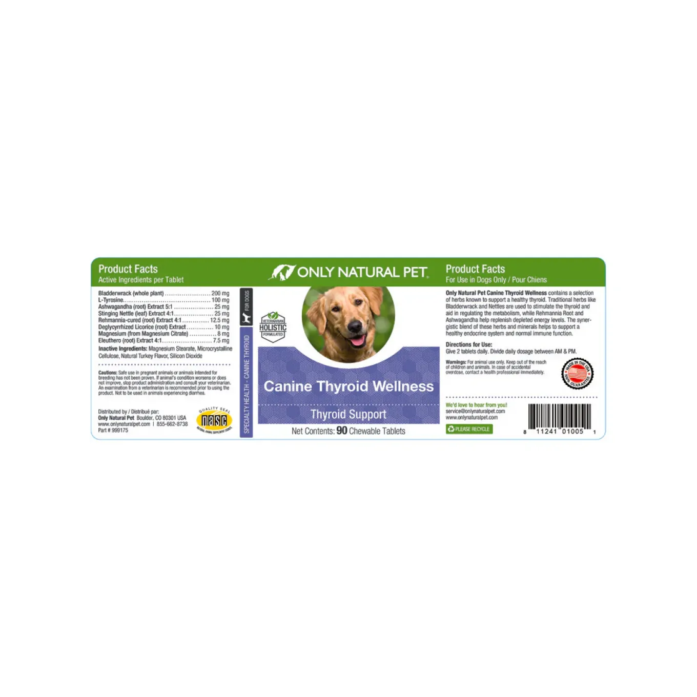 Only Natural Pet Canine Thyroid Wellness Supplement for Dogs