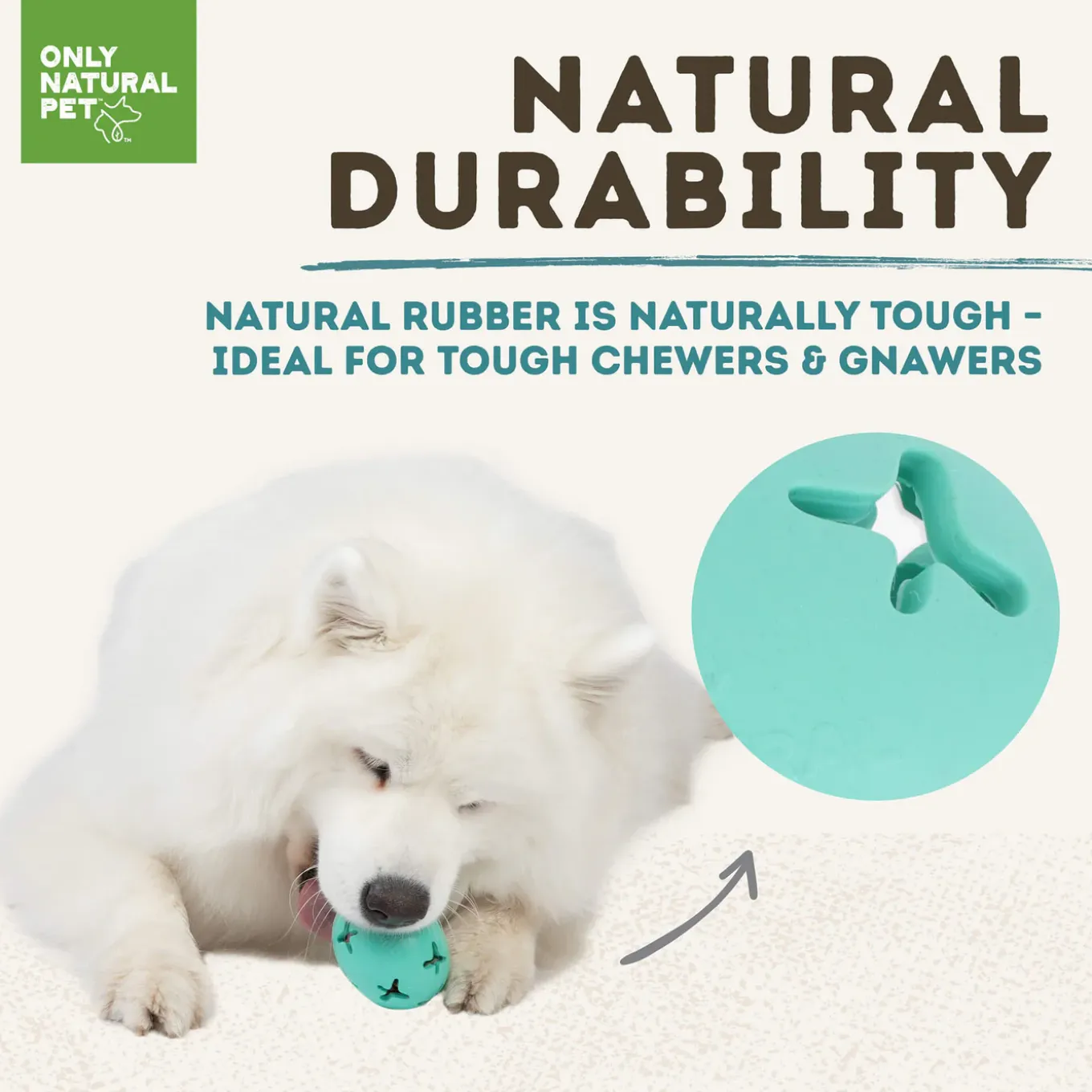 Only Natural Pet Natural Rubber Boredom Buster Treat Stuffer Dog Toys