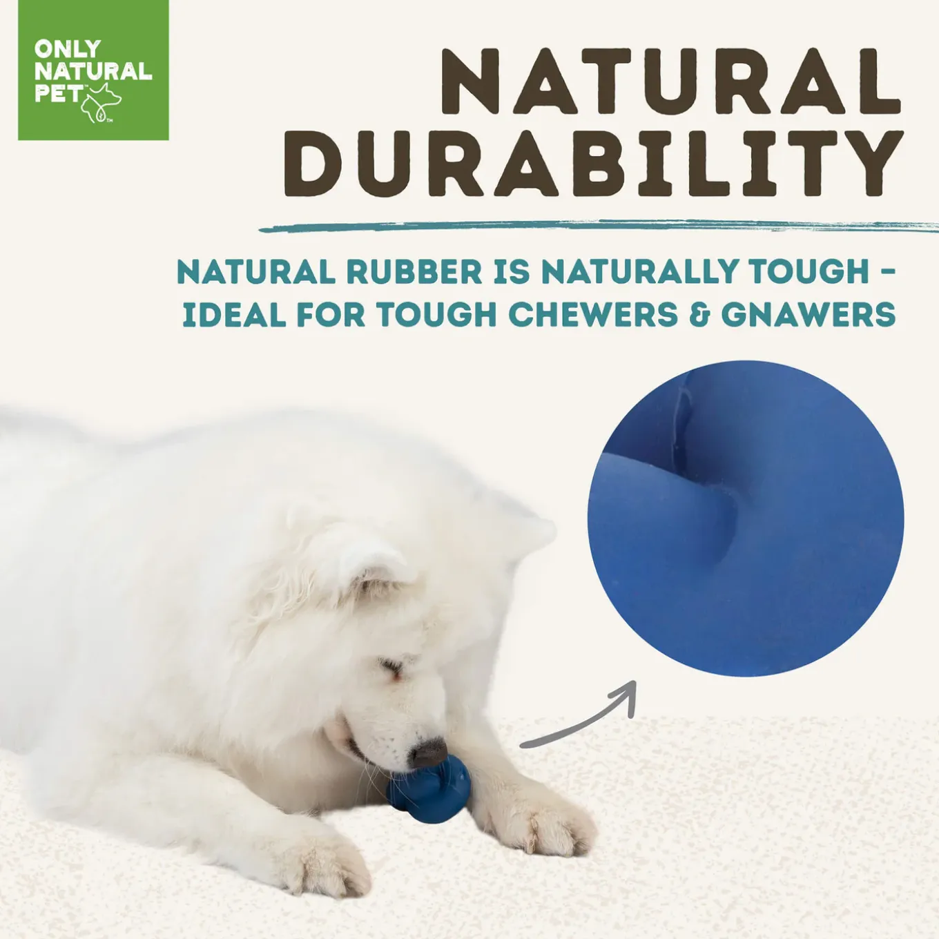 Only Natural Pet Natural Rubber Boredom Buster Treat Stuffer Dog Toys