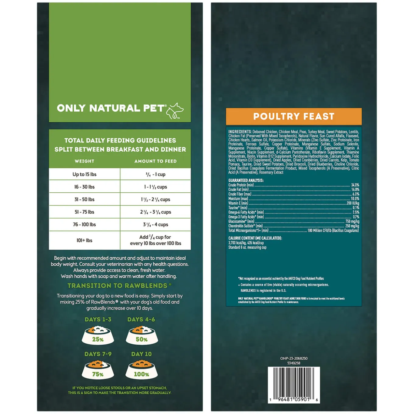 Only Natural Pet Raw Blends Grain Free Raw Dog Food