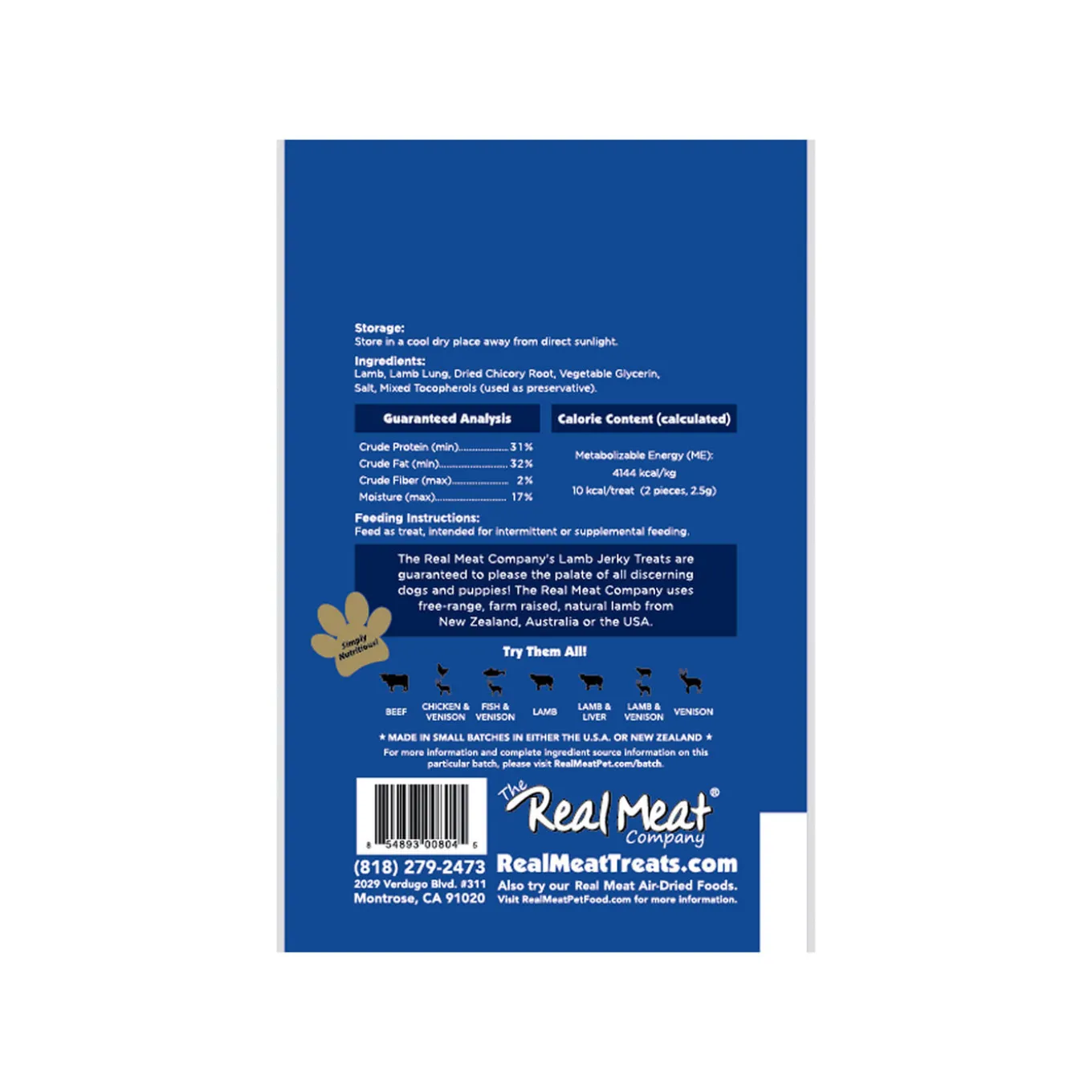 The Real Meat Company Air Dried Jerky Treats for Dogs