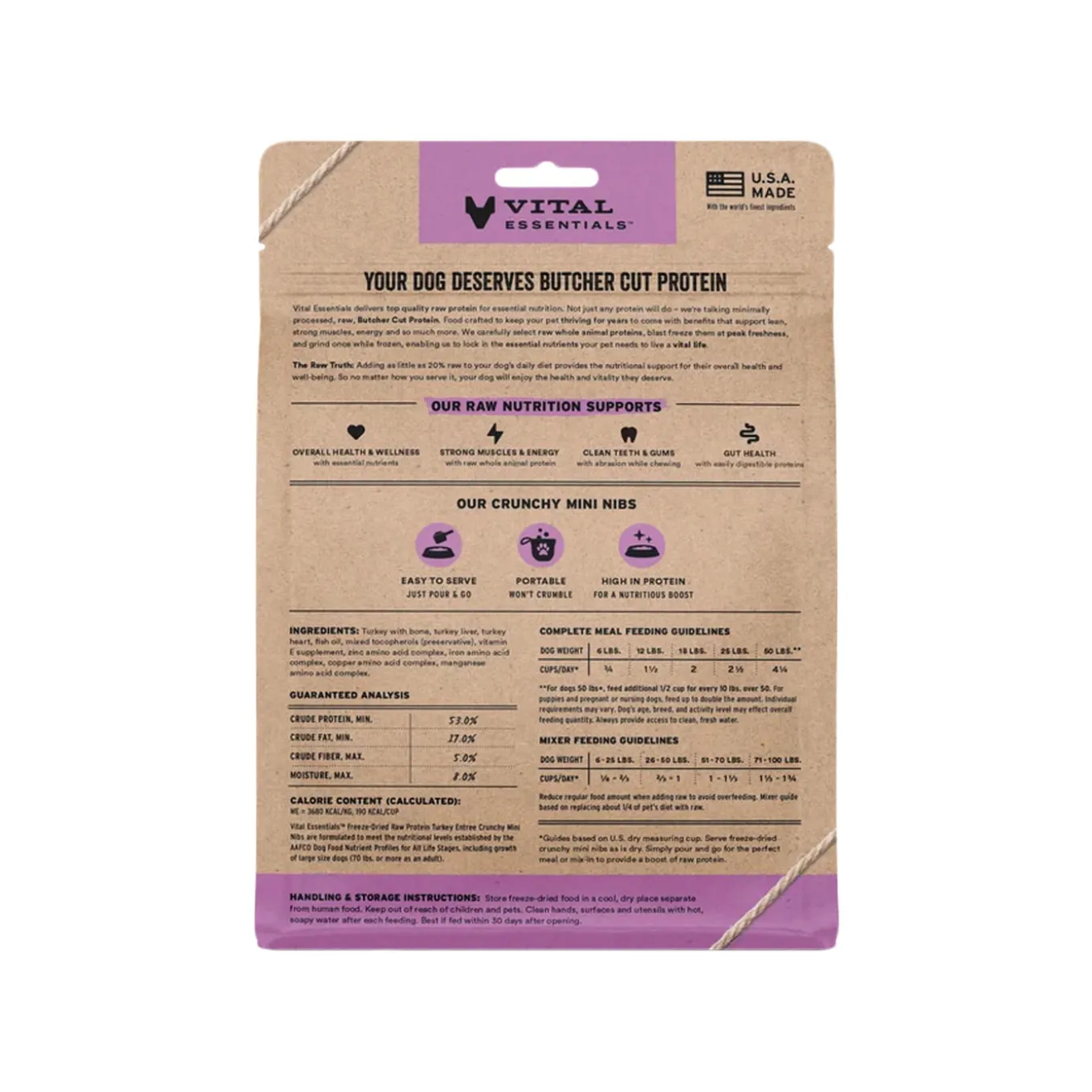 Vital Essentials Freeze Dried Mini Nibblets Dog Entree